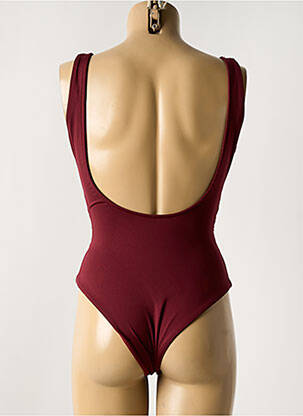 Costum de baie dintr-o singură piesă efect material satinat top sutien modelat roșu GARCONNE femeie