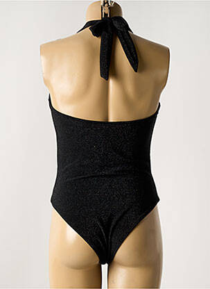 Costum de baie dintr-o singură piesă efect material satinat top triunghiuri negru GARCONNE femeie