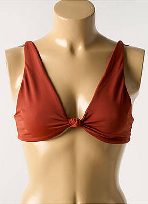 Sutien de costum de baie elasticitate top triunghiuri portocalie SWIMETIS femeie