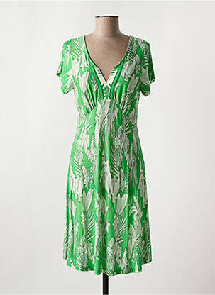 Rochie midi imprimeu fantezie mâneci scurte verde AGATHE & LOUISE femeie
