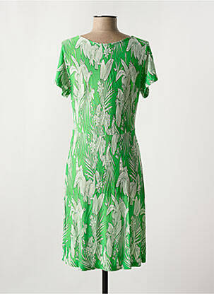 Rochie midi imprimeu fantezie mâneci scurte verde AGATHE & LOUISE femeie