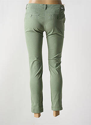 Pantalon chino țesătură poplin mărime normală verde REIKO femeie