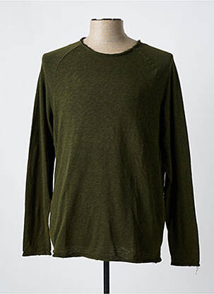 Pulover guler rotund mâneci lungi verde AMERICAN VINTAGE bărbat