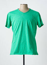 Tricou croială dreaptă mâneci scurte verde TMK JEANS bărbat