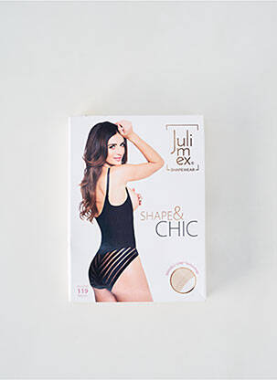 Chilot modelator imprimeu dungi culoare piersică JULIMEX femeie