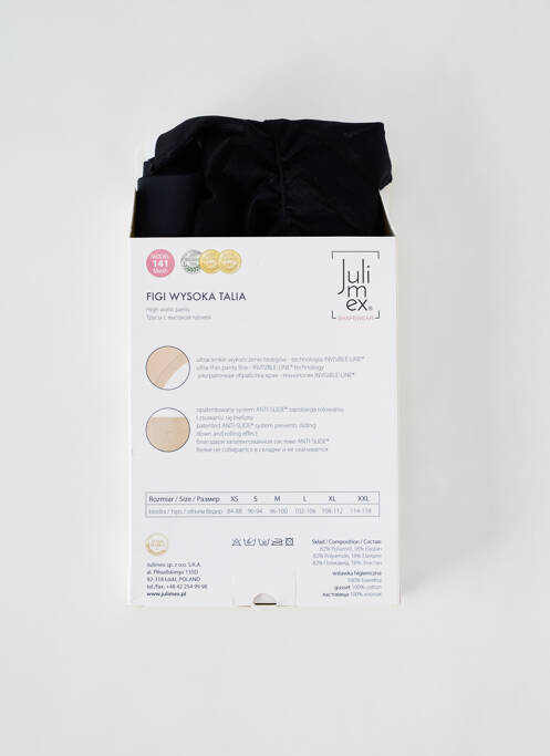 Chilot modelator elasticitate negru JULIMEX femme