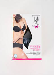 Sutien fără armatură top sutien push-up negru JULIMEX femme