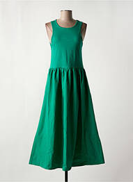 Rochie lungă croială evazată fără mâneci verde GERTRUDE femme