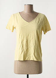 Tricou guler în v mâneci scurte galben AMERICAN VINTAGE femme