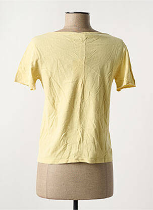 Tricou guler în v mâneci scurte galben AMERICAN VINTAGE femeie