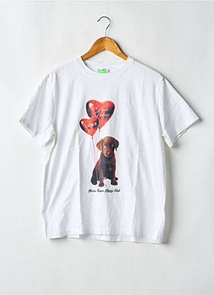 Tricou croială dreaptă mâneci scurte alb FROM FUTURE femeie
