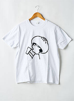 Tricou croială dreaptă mâneci scurte alb SANS MARQUE femeie