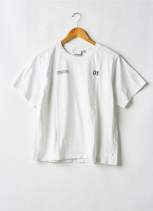Tricou croială dreaptă mâneci scurte alb ICHI femeie