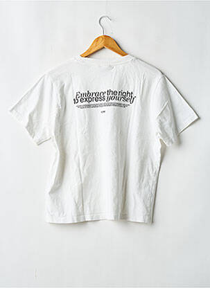 Tricou croială dreaptă mâneci scurte alb ICHI femeie