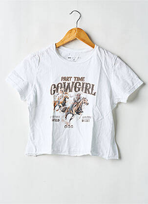 Tricou croială dreaptă mâneci scurte alb ASOS femeie