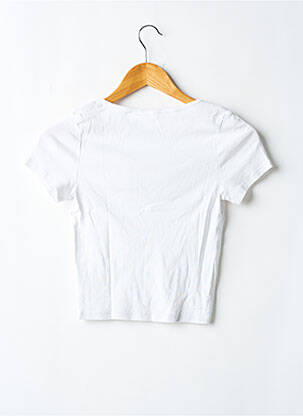 Tricou guler în v mâneci scurte alb DIVIDED H&M femeie
