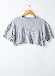 Tricou elasticitate mâneci scurte gri TOPSHOP femme