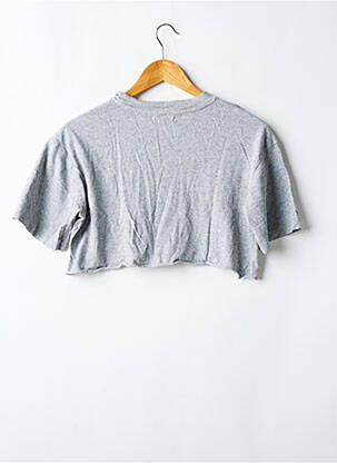 Tricou elasticitate mâneci scurte gri TOPSHOP femeie