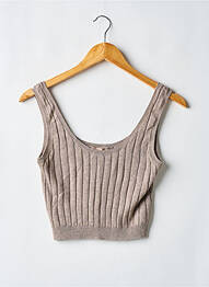 Pulover țesătură melanj bretele subțiri maro H&M femme