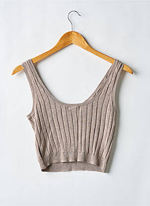 Pulover țesătură melanj bretele subțiri maro H&M femeie