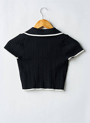 Pulover elasticitate mâneci scurte negru BERSHKA femeie