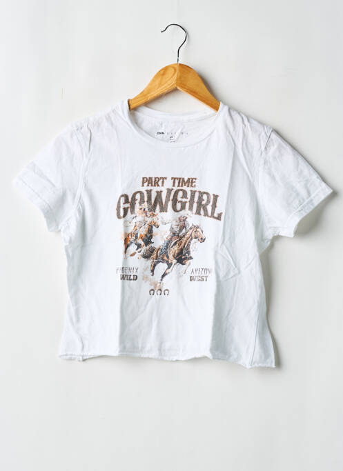 Tricou croială dreaptă mâneci scurte alb ASOS femme