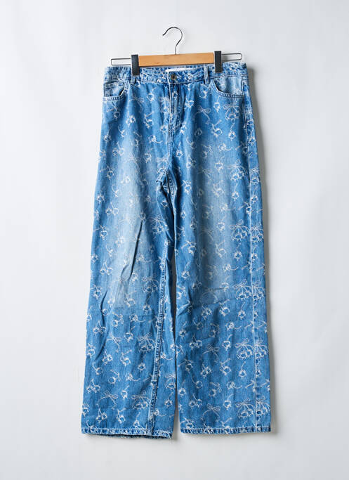 Blugi cu croială largă albastru BERSHKA femeie