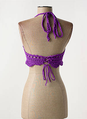 Top croială cambrată fără mâneci violet SANS MARQUE femeie