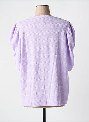 Top țesătură crep mâneci scurte violet ESQUALO femeie