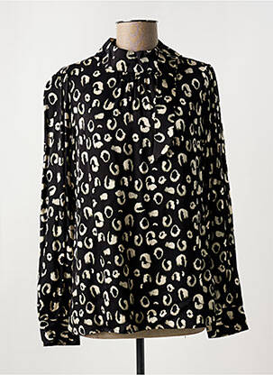 Bluză manșete cu nasturi și deschidere mâneci lungi negru ESQUALO femeie