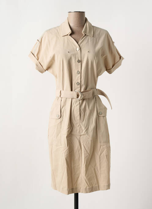 Rochie midi bej EVA KAYAN femeie