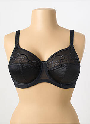 Sutien efect material satinat sutien cupe întregi cu decolteu înalt negru ELOMI femeie