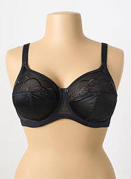 Sutien efect material satinat sutien cupe întregi cu decolteu înalt negru ELOMI femme