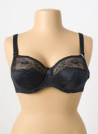 Sutien efect material satinat sutien cupe întregi cu decolteu înalt negru ELOMI femme