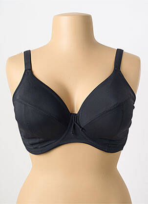 Sutien efect material satinat sutien cupe întregi cu decolteu înalt negru ELOMI femeie