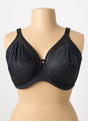 Sutien efect material satinat sutien cupe întregi cu decolteu înalt negru ELOMI femeie