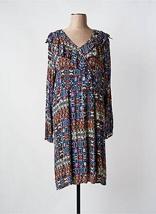 Rochie midi croială fluidă mâneci lungi albastru COLINE femeie