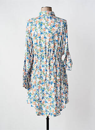 Rochie scurtă imprimeu floral mâneci lungi albastru LUSA femeie