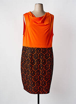 Rochie midi fără mâneci fără mâneci portocalie H-3 femeie