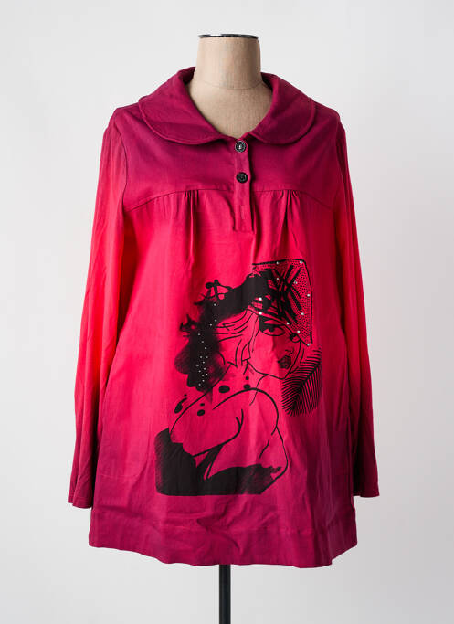 Tunică mâneci lungi roșu POMME ROUGE femeie