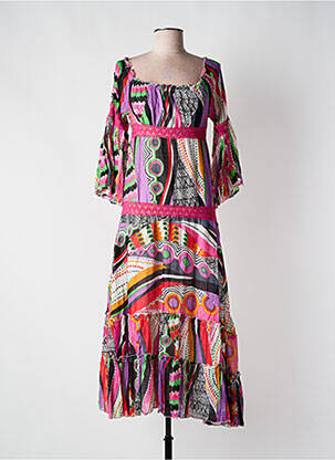 Rochie lungă mâneci lungi mâneci lungi violet COLINE femeie