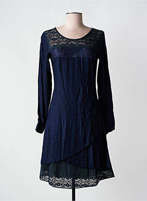 Rochie midi mâneci lungi mâneci lungi albastru COLINE femeie