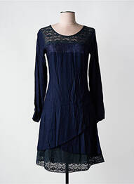 Rochie midi mâneci lungi mâneci lungi albastru COLINE femme