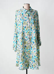 Rochie midi imprimeu floral mâneci lungi albastru LUSA femeie