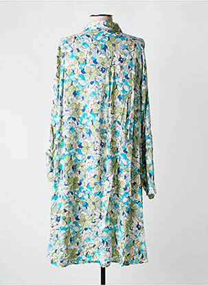 Rochie midi imprimeu floral mâneci lungi albastru LUSA femeie