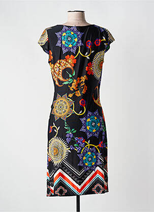 Rochie midi imprimeu fantezie mâneci scurte negru SWEET MISS femeie