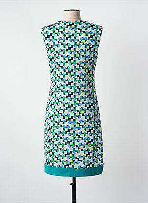 Rochie midi imprimeu fantezie mâneci scurte verde SWEET MISS femeie