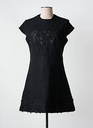 Rochie scurtă închidere cu fermoar la spate mâneci scurte negru J&W . femeie