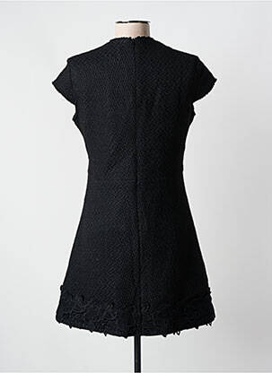 Rochie scurtă închidere cu fermoar la spate mâneci scurte negru J&W . femeie