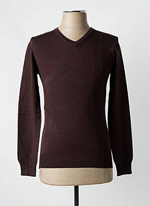 Pulover maro Y.TWO KNIT bărbat